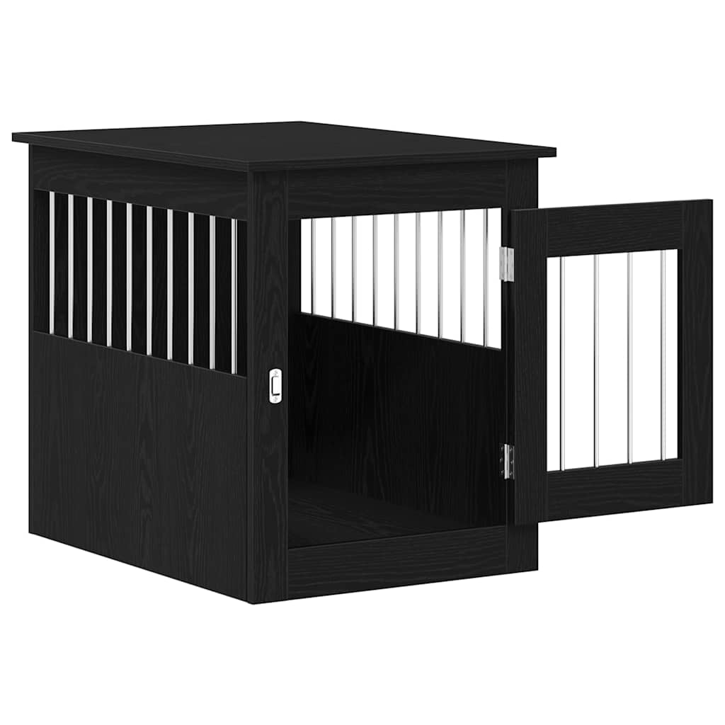 Έπιπλα Κλουβιού για Σκύλους Μαύρο Δρυς 55x75x65 εκ. από Τεχνητό Ξύλο
