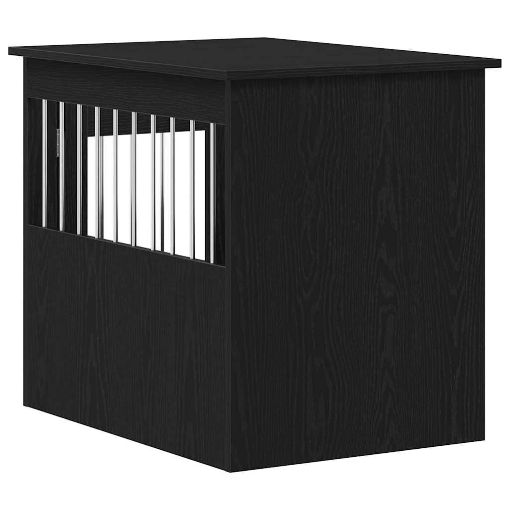 Έπιπλα Κλουβιού για Σκύλους Μαύρο Δρυς 55x75x65 εκ. από Τεχνητό Ξύλο