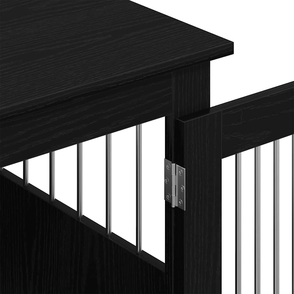 Έπιπλα Κλουβιού για Σκύλους Μαύρο Δρυς 55x75x65 εκ. από Τεχνητό Ξύλο