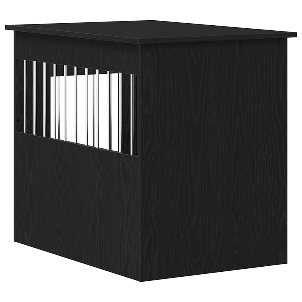 Έπιπλα Κλουβιού για Σκύλους Μαύρο Δρυς 55x80x68 εκ. από Τεχνητό Ξύλο