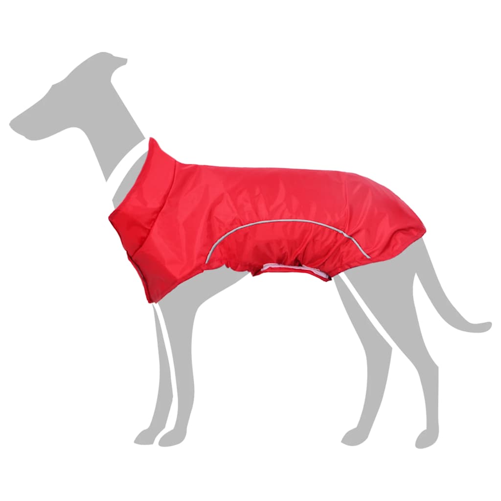 Αδιάβροχο για Σκύλους με Ανακλαστικές Λωρίδες Κόκκινο Πολυεστερικό S
