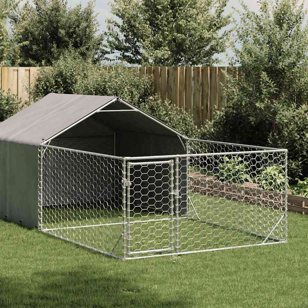 Κλουβί Σκύλου Εξωτερ. Χώρου με τρεχάλα 5x2x1,5μ. Γαλβαν. Ατσάλι