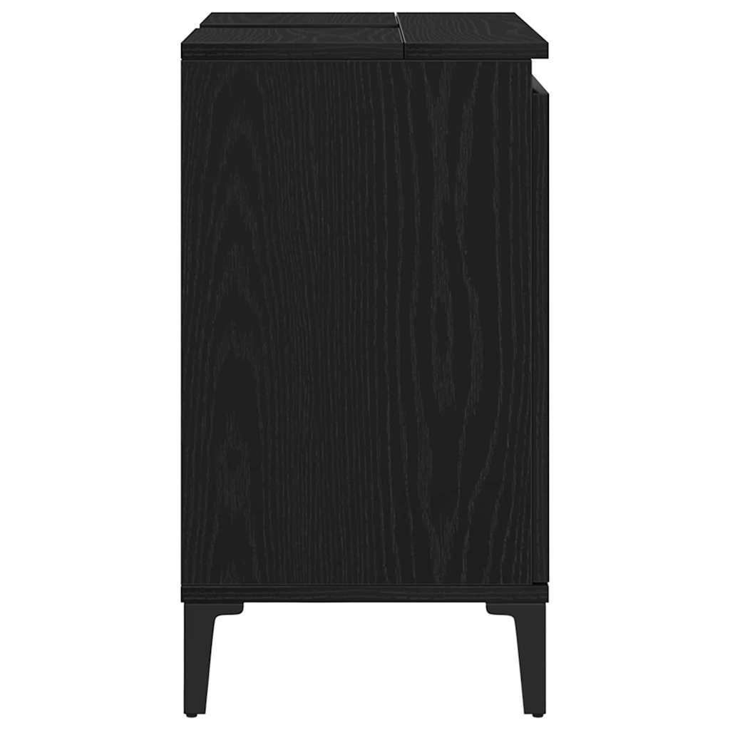 Ντουλάπα Νιπτήρα Mπάνιου Μαύρη Οξυά 58 x 33 x 60 εκ.