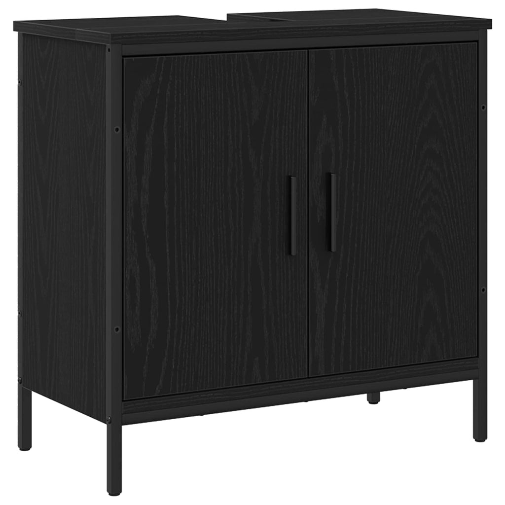Ντουλάπα Νιπτήρα Mπάνιου Μαύρη Οξυά 60 x 30 x 60 cm