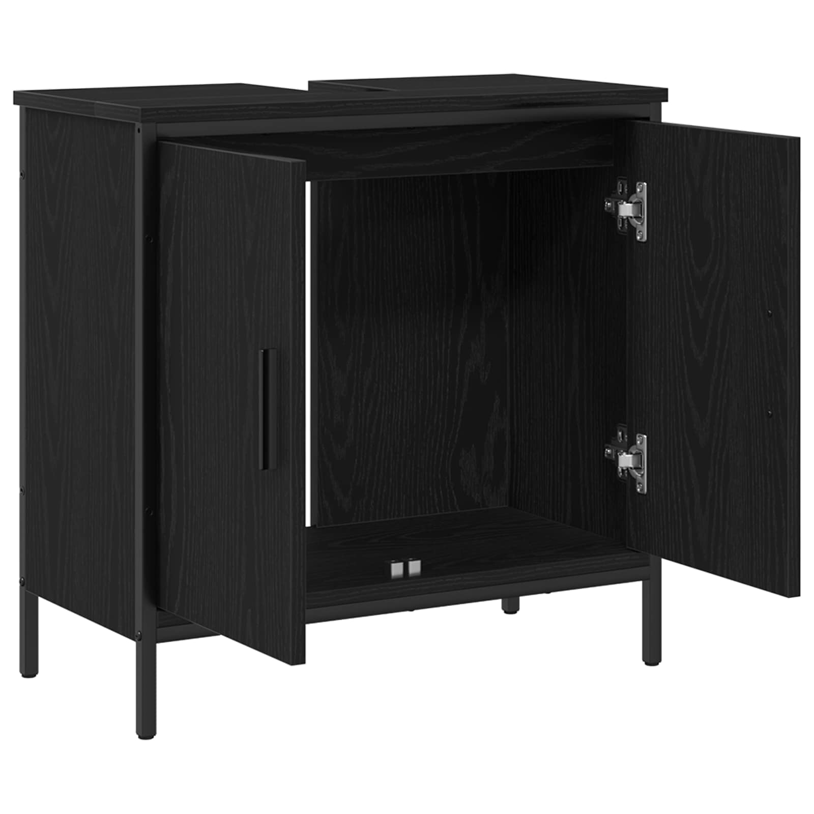 Ντουλάπα Νιπτήρα Mπάνιου Μαύρη Οξυά 60 x 30 x 60 cm