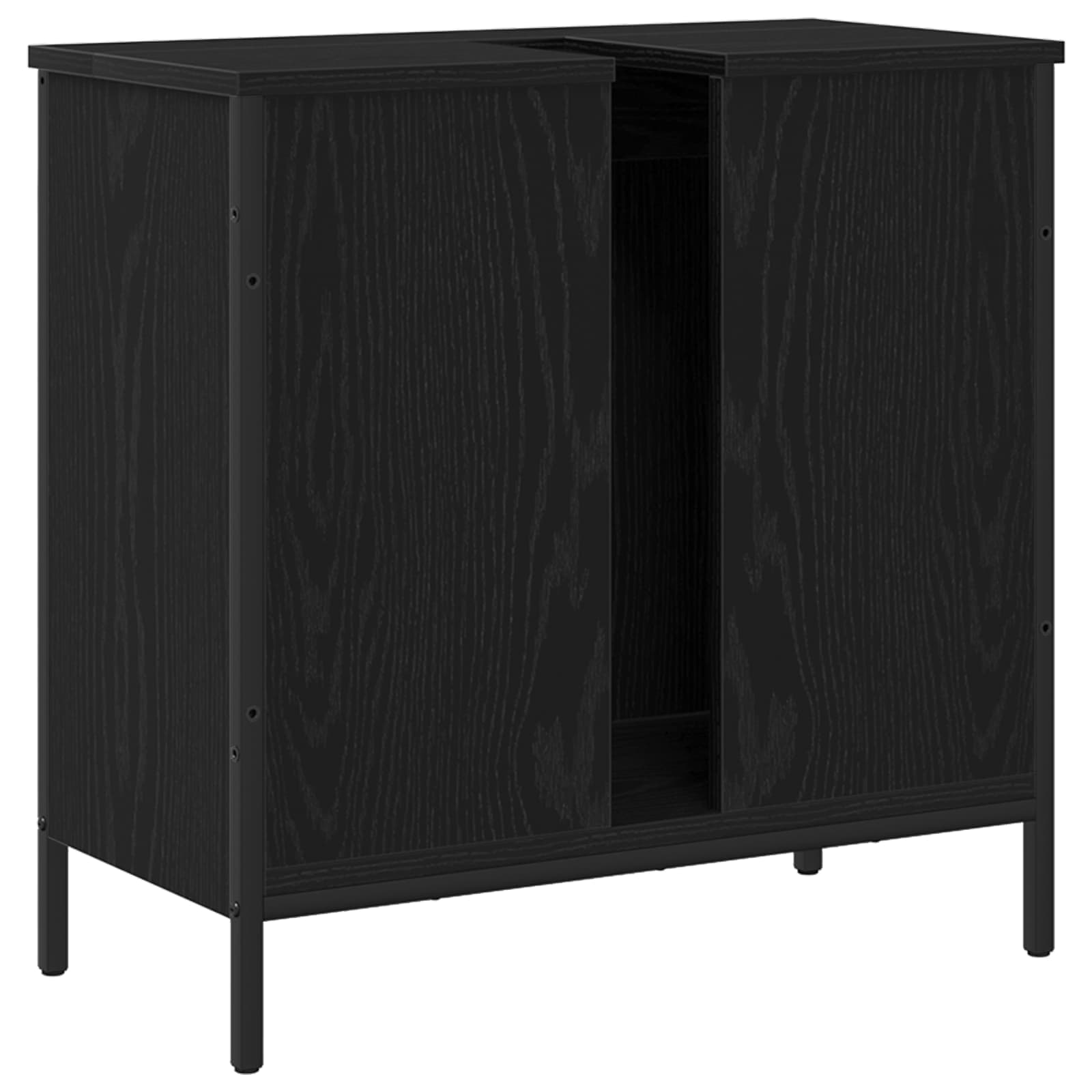 Ντουλάπα Νιπτήρα Mπάνιου Μαύρη Οξυά 60 x 30 x 60 cm