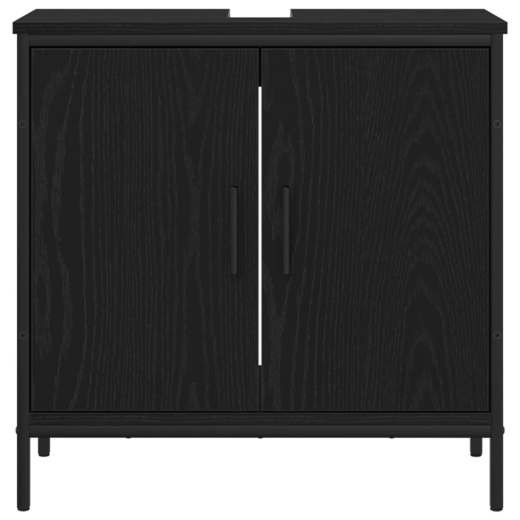 Ντουλάπα Νιπτήρα Mπάνιου Μαύρη Οξυά 60 x 30 x 60 cm