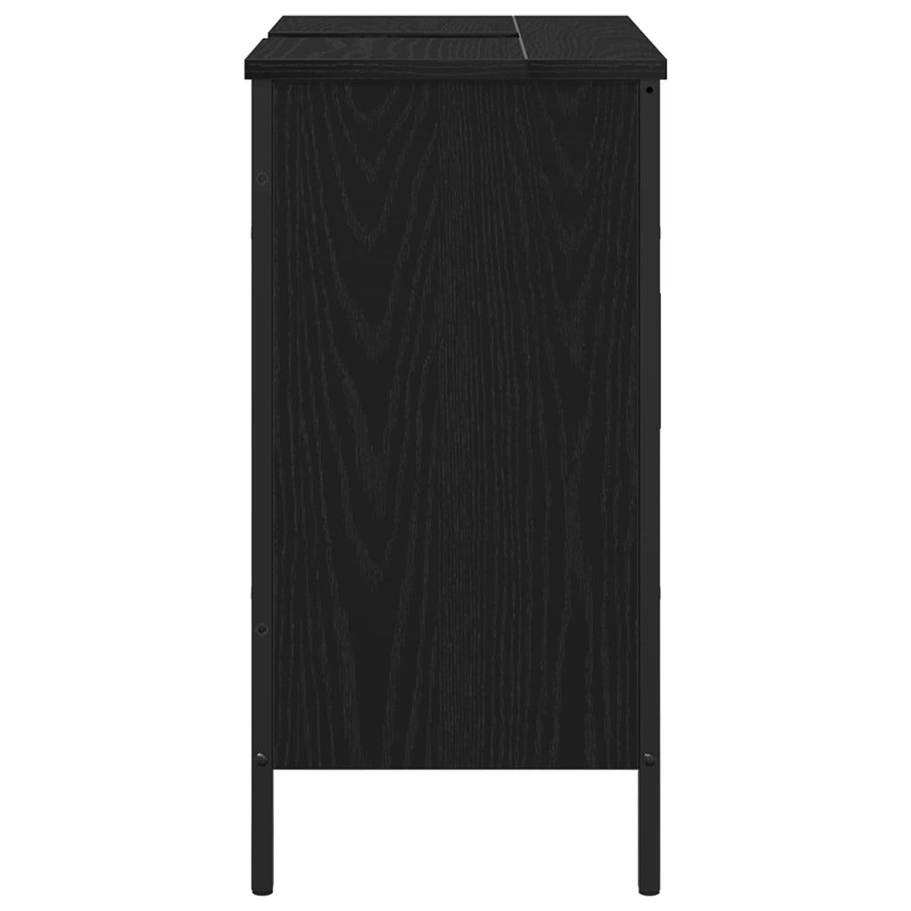 Ντουλάπα Νιπτήρα Mπάνιου Μαύρη Οξυά 60 x 30 x 60 cm