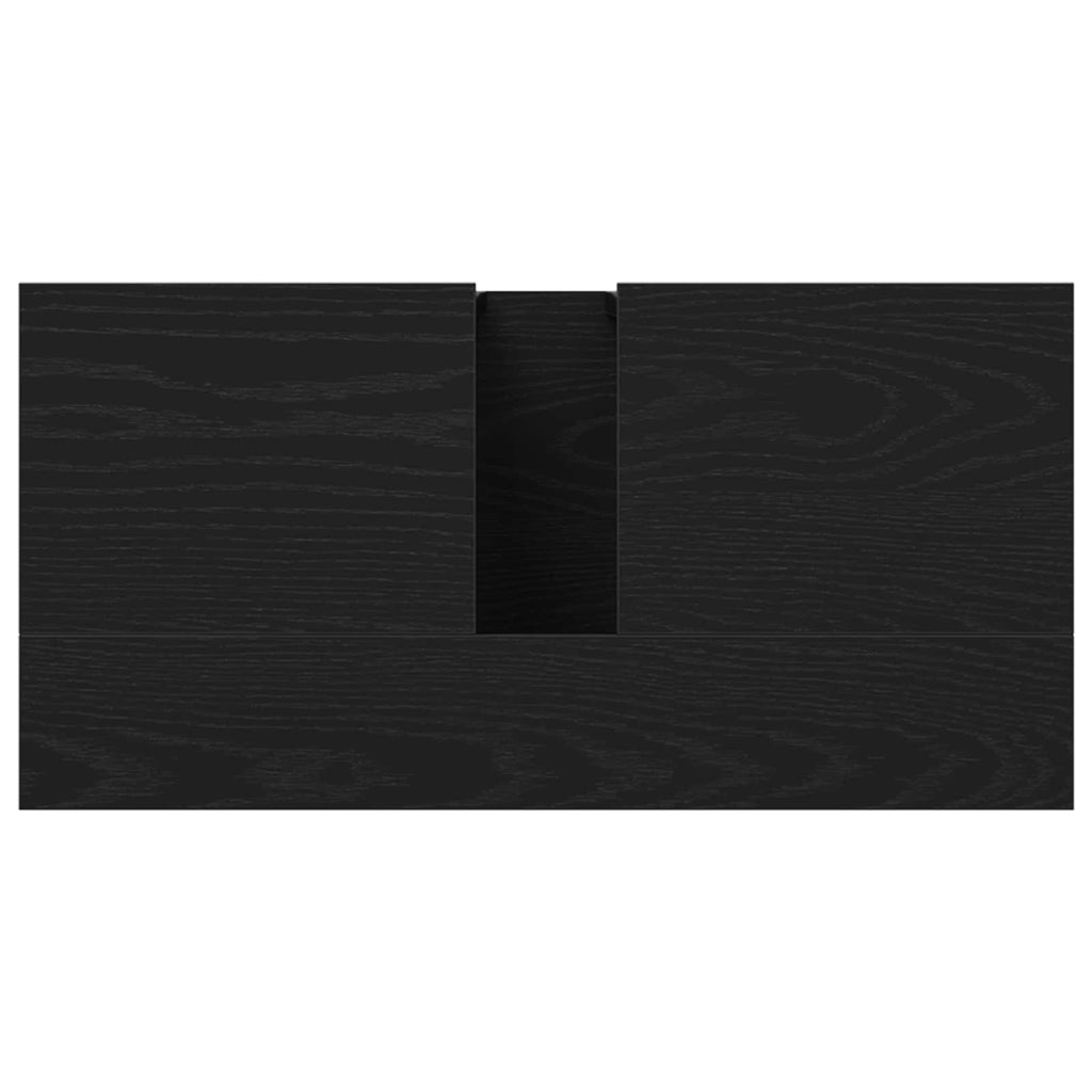 Ντουλάπα Νιπτήρα Mπάνιου Μαύρη Οξυά 60 x 30 x 60 cm