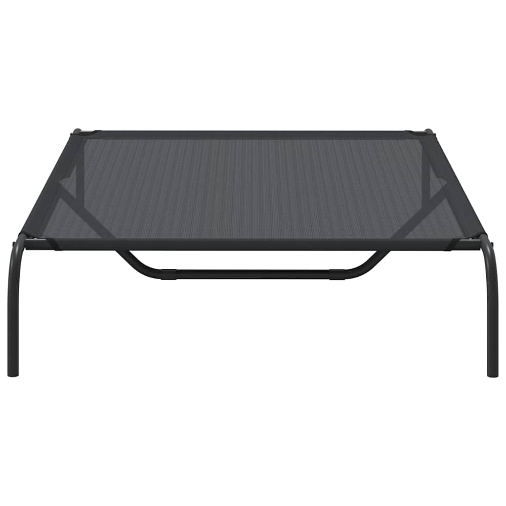 Ανυψωμένο κρεβάτι σκύλου Μαύρο 130x80x20 cm Textilene ατσάλι