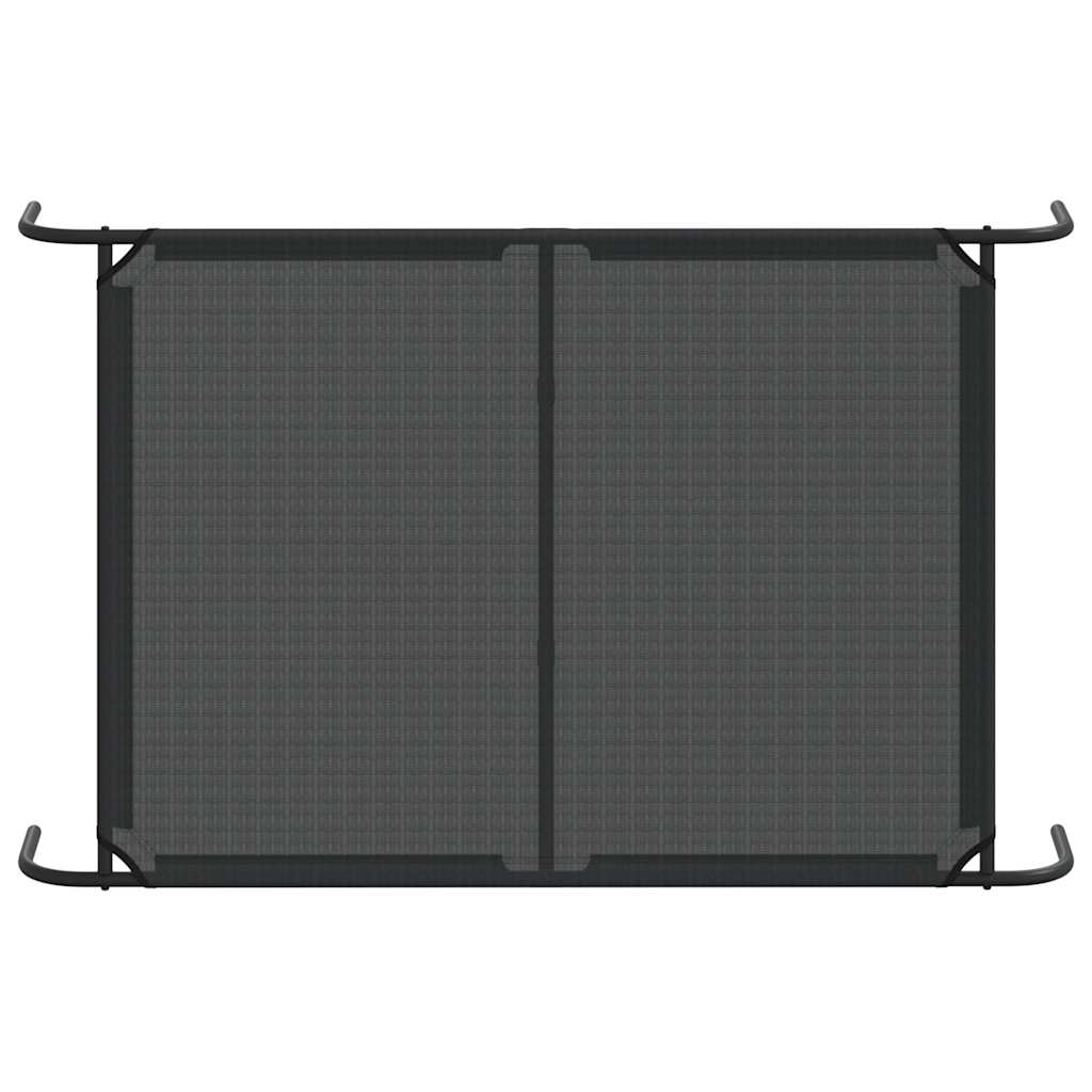Ανυψωμένο κρεβάτι σκύλου Μαύρο 130x80x20 cm Textilene ατσάλι