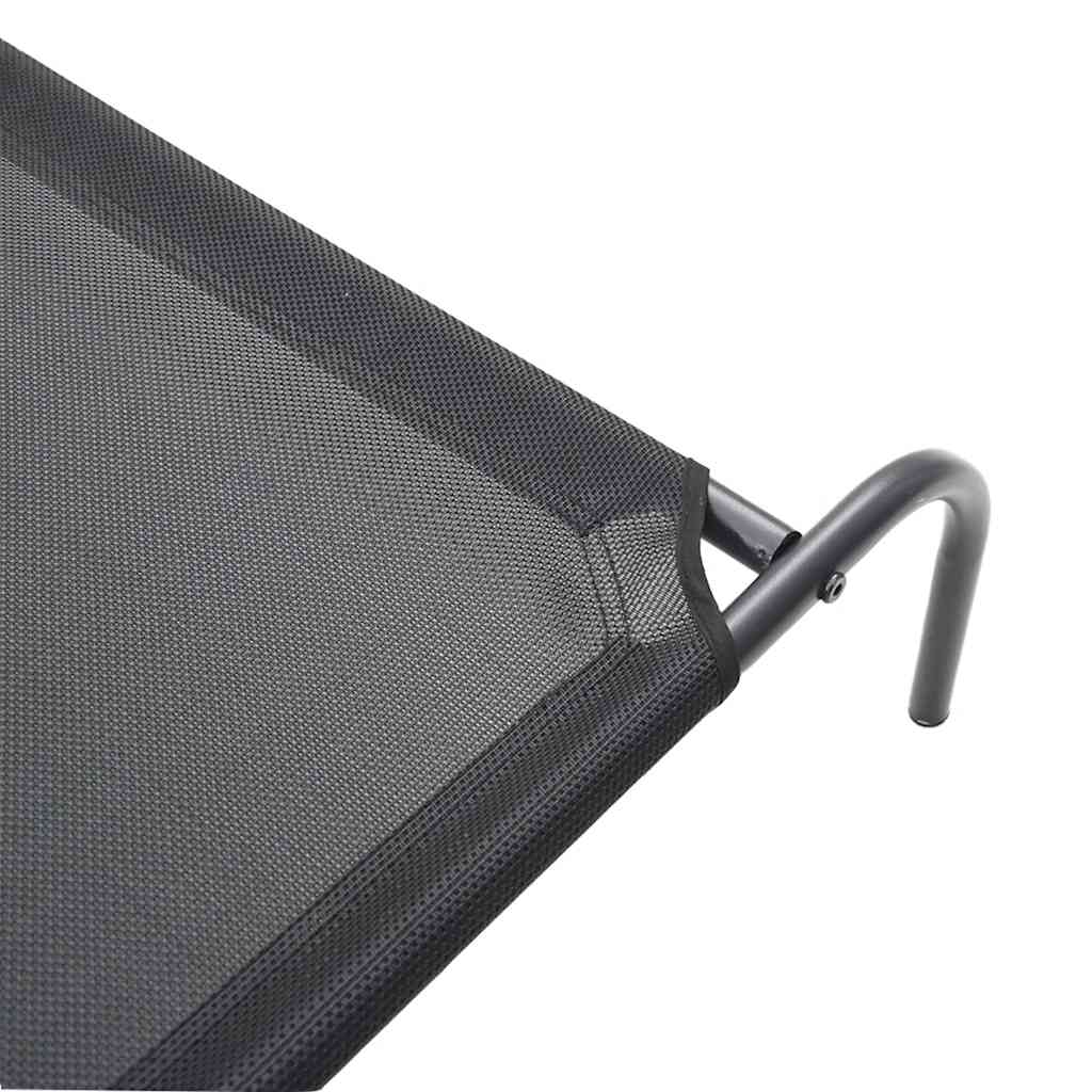 Ανυψωμένο κρεβάτι σκύλου Μαύρο 130x80x20 cm Textilene ατσάλι