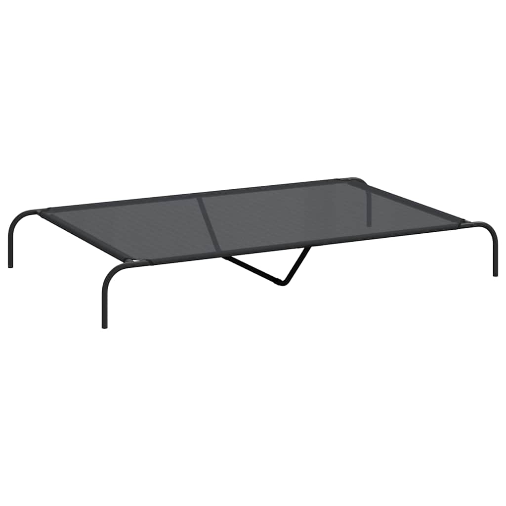 Ανυψωμένο κρεβάτι σκύλου Μαύρο 150x90x20 cm Textilene ατσάλι