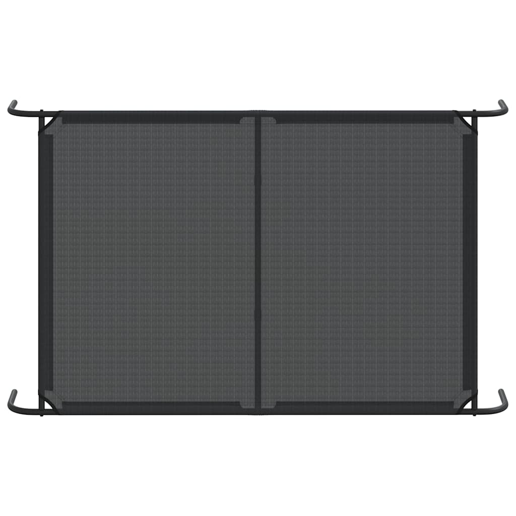 Ανυψωμένο κρεβάτι σκύλου Μαύρο 150x90x20 cm Textilene ατσάλι