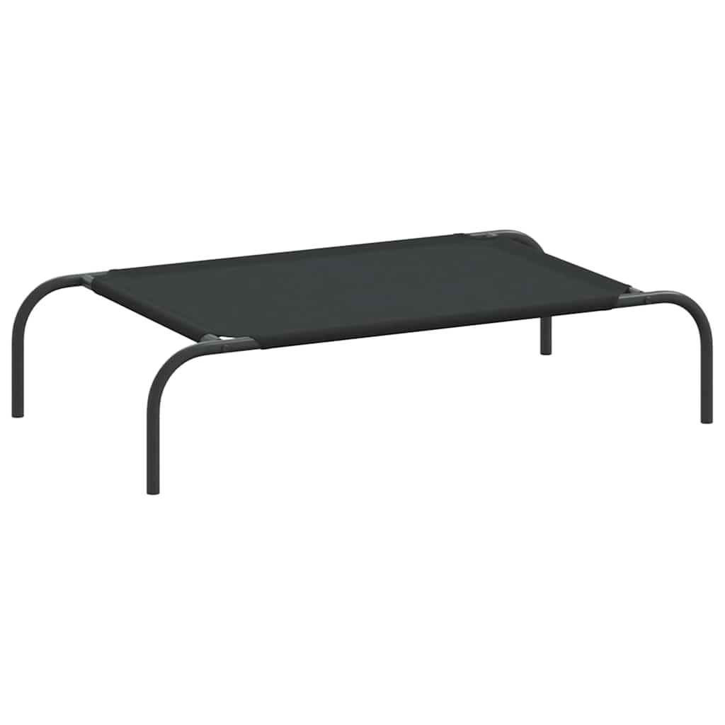 Ανυψωμένο κρεβάτι σκύλου μαύρο 90x50x20 cm ύφασμα Οξφόρδης