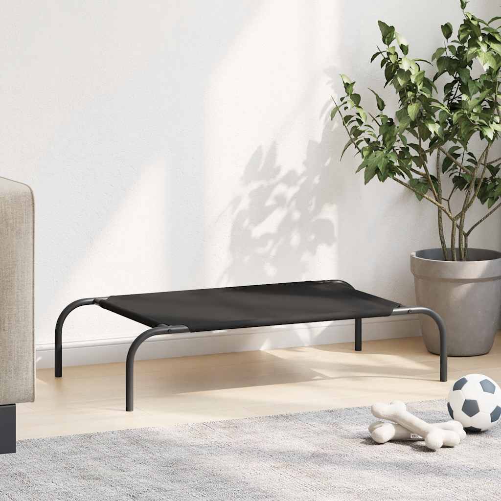 Ανυψωμένο κρεβάτι σκύλου μαύρο 90x50x20 cm ύφασμα Οξφόρδης