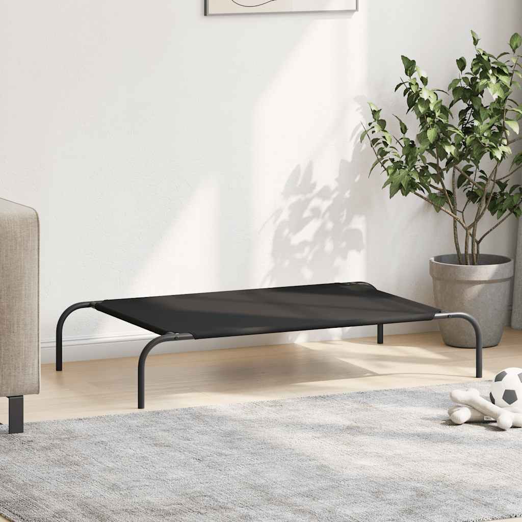 Ανυψωμένο κρεβάτι σκύλου μαύρο 110x65x20 cm ύφασμα Οξφόρδης
