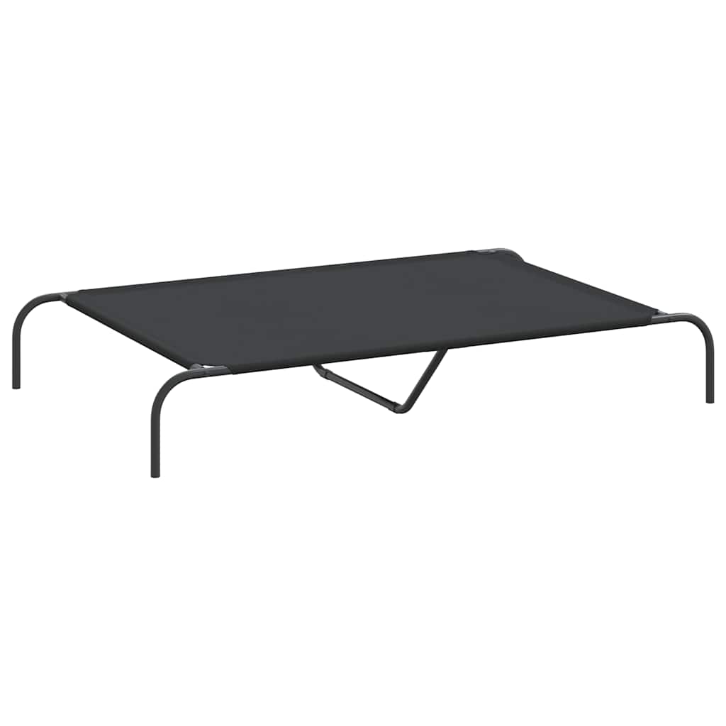 Ανυψωμένο κρεβάτι σκύλου μαύρο 130x80x20 cm ύφασμα Οξφόρδης