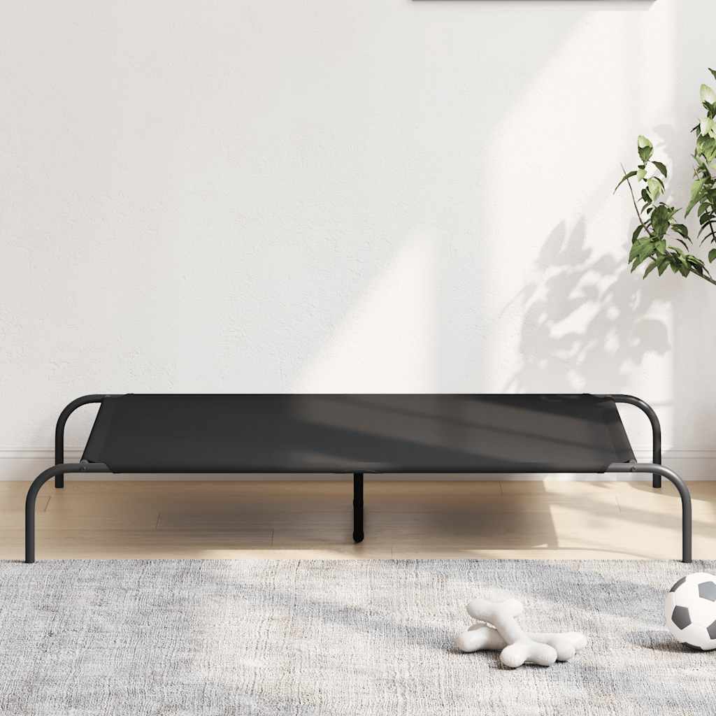 Ανυψωμένο κρεβάτι σκύλου μαύρο 130x80x20 cm ύφασμα Οξφόρδης