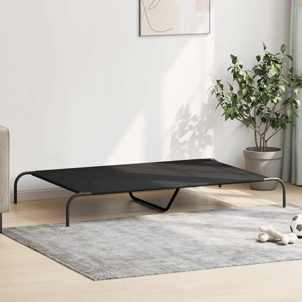 Ανυψωμένο κρεβάτι σκύλου μαύρο 150x90x20 cm ύφασμα Οξφόρδης