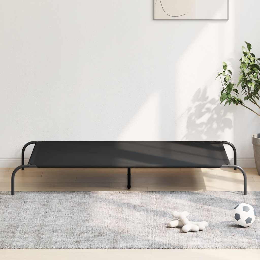 Ανυψωμένο κρεβάτι σκύλου μαύρο 150x90x20 cm ύφασμα Οξφόρδης
