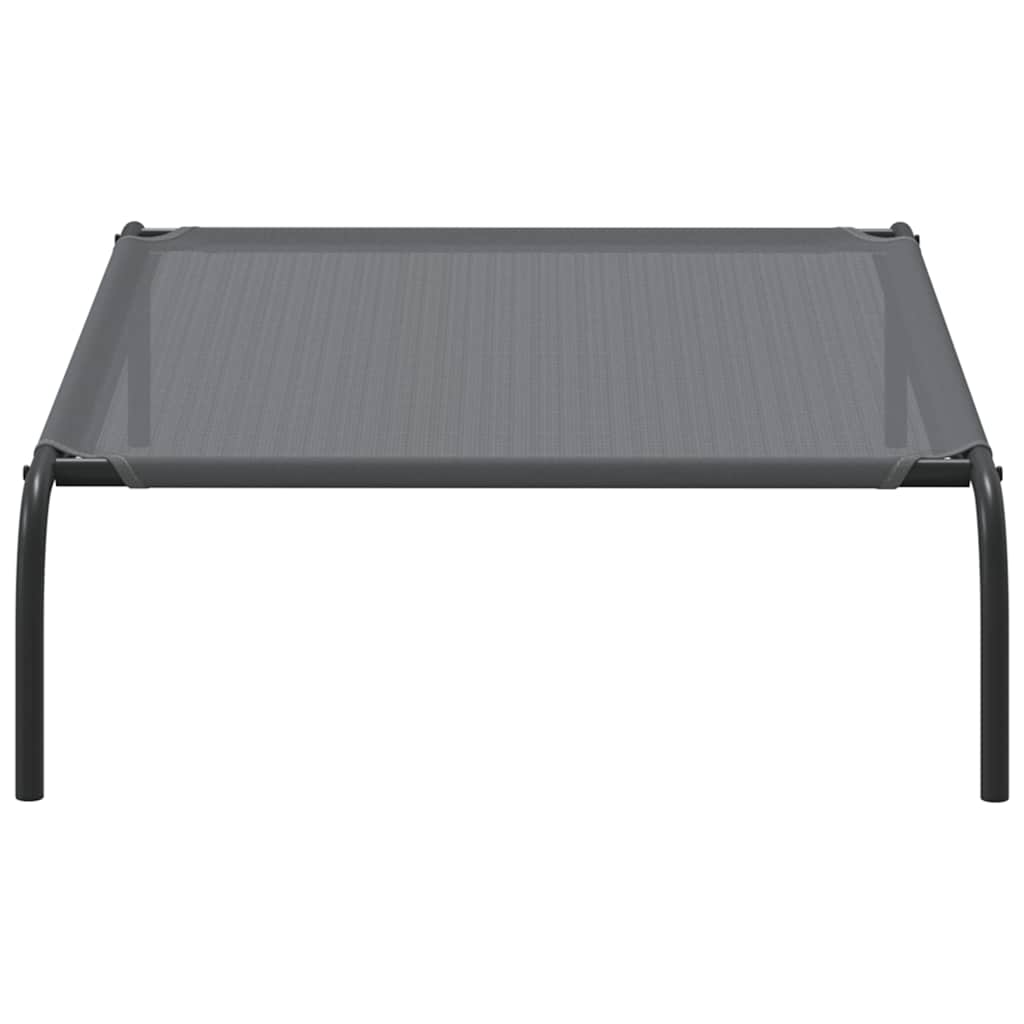 Ανυψωμένο κρεβάτι σκύλου γκρι 110x65x20 cm Textilene και χάλυβα
