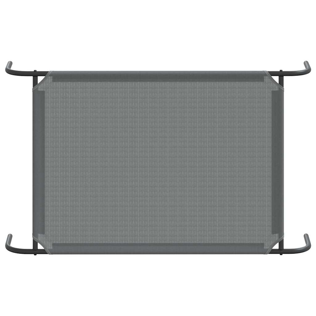 Ανυψωμένο κρεβάτι σκύλου γκρι 110x65x20 cm Textilene και χάλυβα