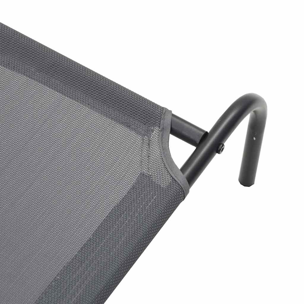 Ανυψωμένο κρεβάτι σκύλου γκρι 110x65x20 cm Textilene και χάλυβα