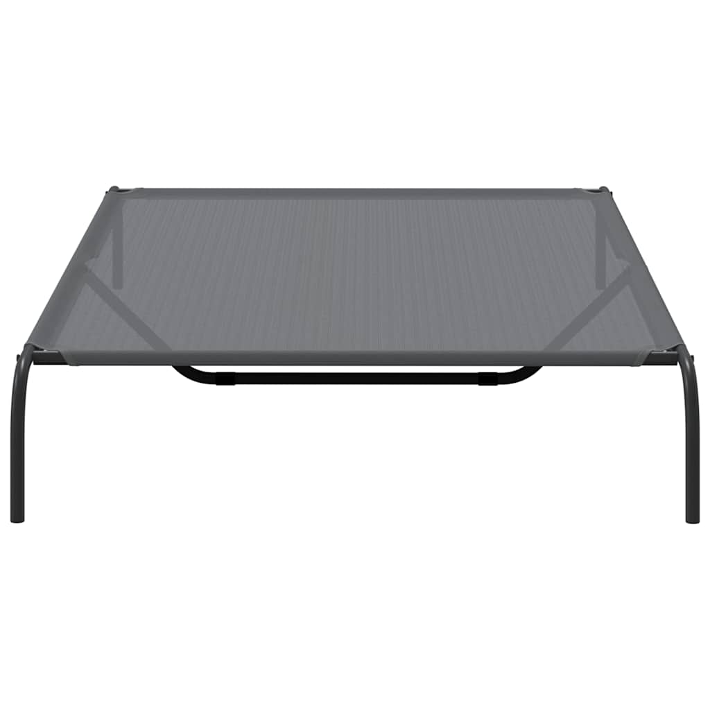 Ανυψωμένο κρεβάτι σκύλου γκρι 150x90x20 cm Textilene και χάλυβα