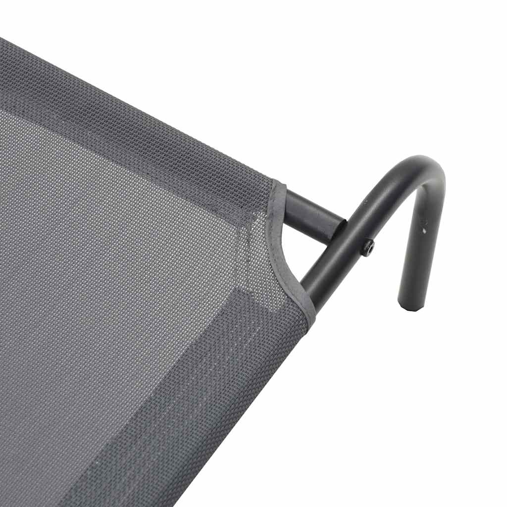 Ανυψωμένο κρεβάτι σκύλου γκρι 150x90x20 cm Textilene και χάλυβα