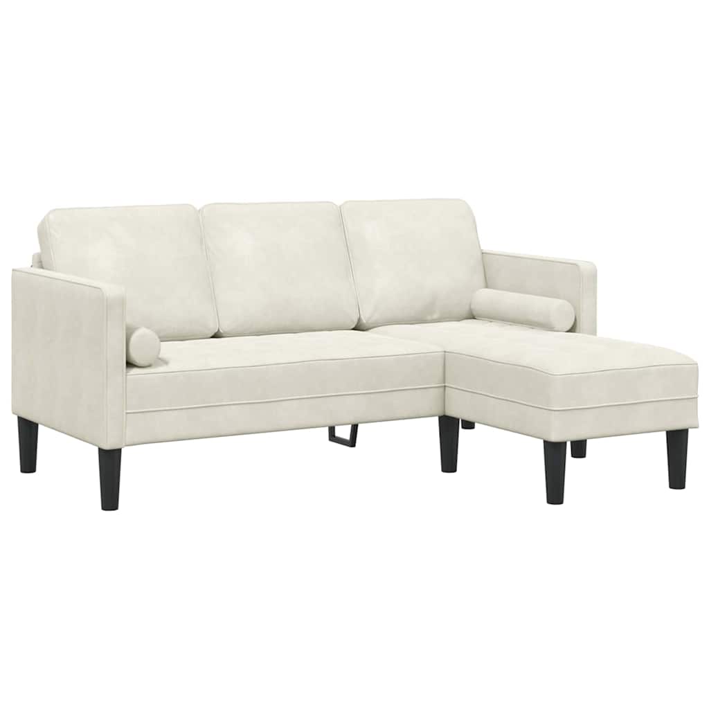 Σετ Καναπέ με μαξιλάρι Κρεμ Πολυεστέρας