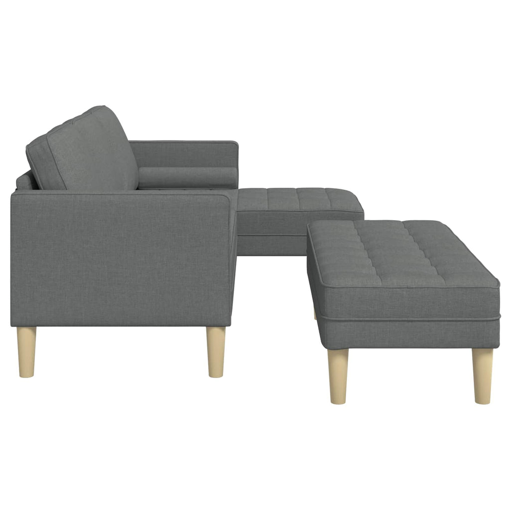 Σετ Καναπέ 2 τμχ. Σκούρο Γκρι Πολυεστέρας