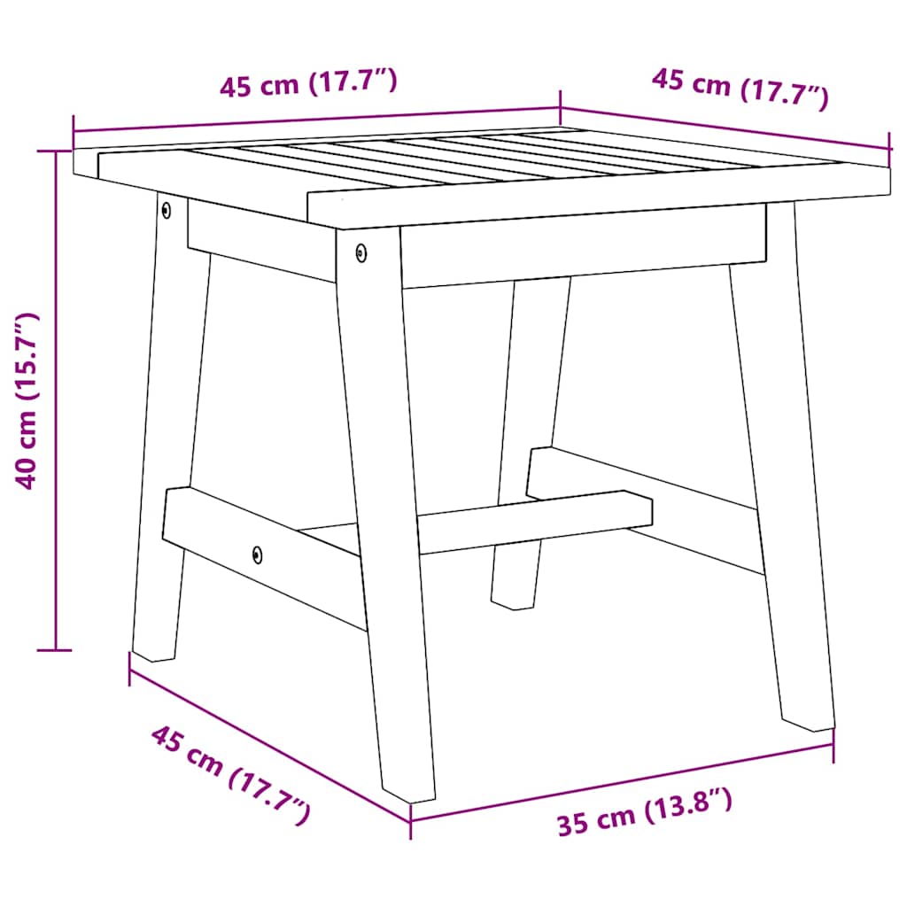 Τραπεζάκι Πλευράς Φυσικό Λάδι 45 x 45 x 40 cm