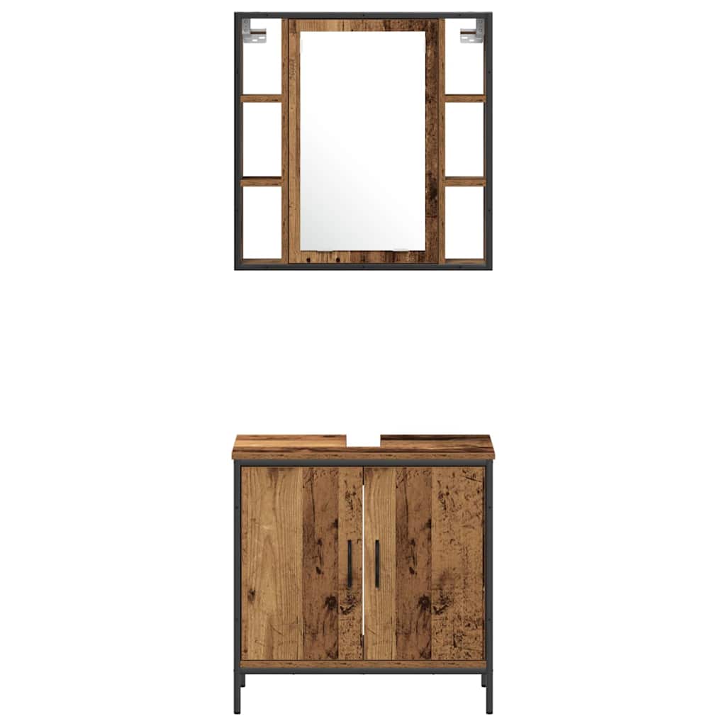 Μονάδες Νιπτήρα Μπάνιου 3 τμχ. Καφέ 33 x 33 x 185,5 εκ