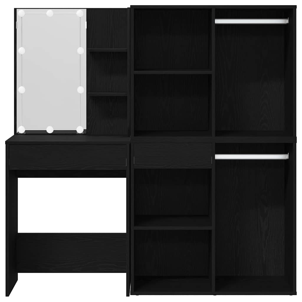 Σετ Τραπέζι Μακιγιάζ LED Μαύρη Οξυά 140 x 40 x 140 εκ