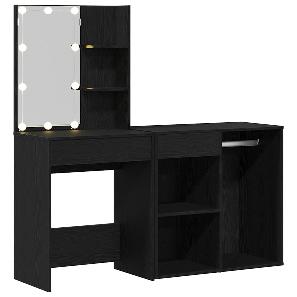 Σετ Τραπέζι Μακιγιάζ LED Μαύρη Οξυά 140 x 40 x 140 εκ