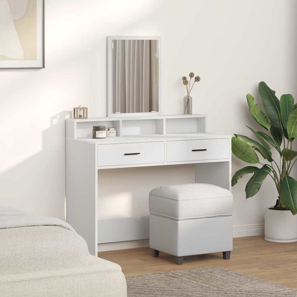 Τραπέζι περιποίησης Λευκό 100 x 41 x 140 εκ. Επεξεργασμένο Ξύλο
