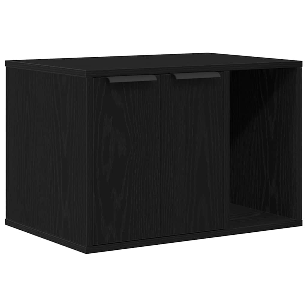 Άμμος για Γάτες - Θήκη Μαύρη Δρυς 60x40x40 εκ. από Τεχνητό Ξύλο