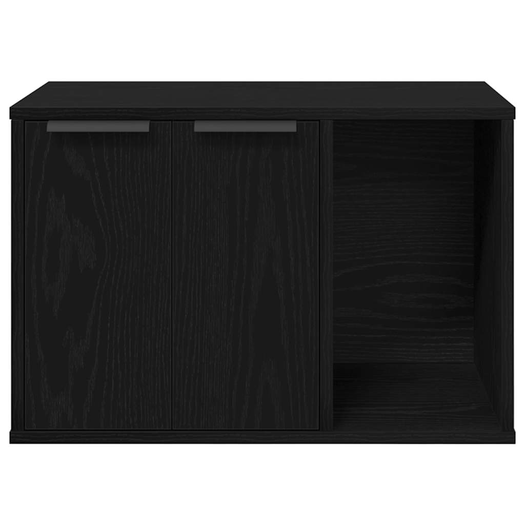 Άμμος για Γάτες - Θήκη Μαύρη Δρυς 60x40x40 εκ. από Τεχνητό Ξύλο