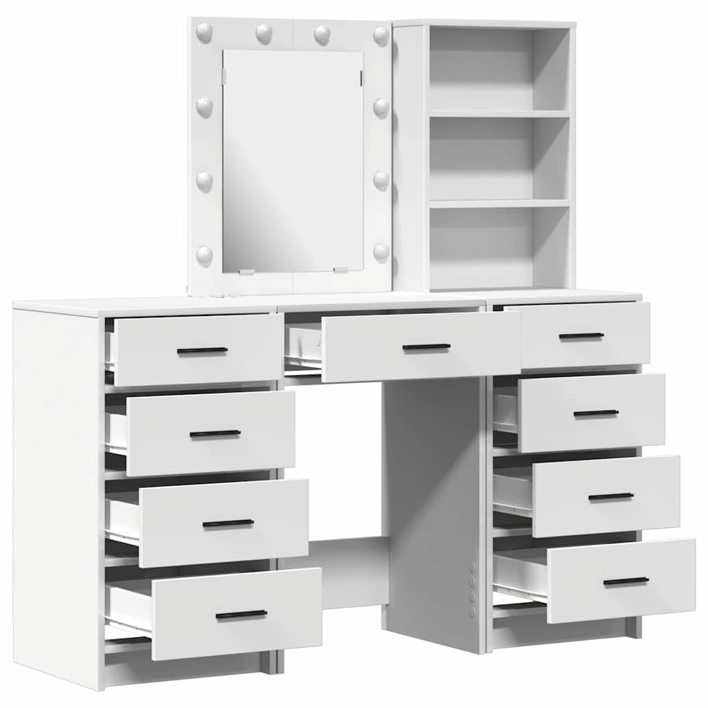 Τραπέζι περιποίησης 3 τμχ. Λευκό 40 x 41 x 135 εκ.