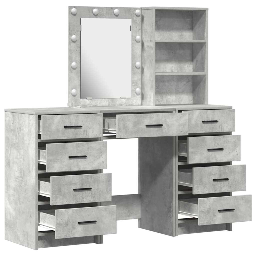 Τραπέζι περιποίησης 3 τμχ. Γκρι 40 x 41 x 135 εκ.