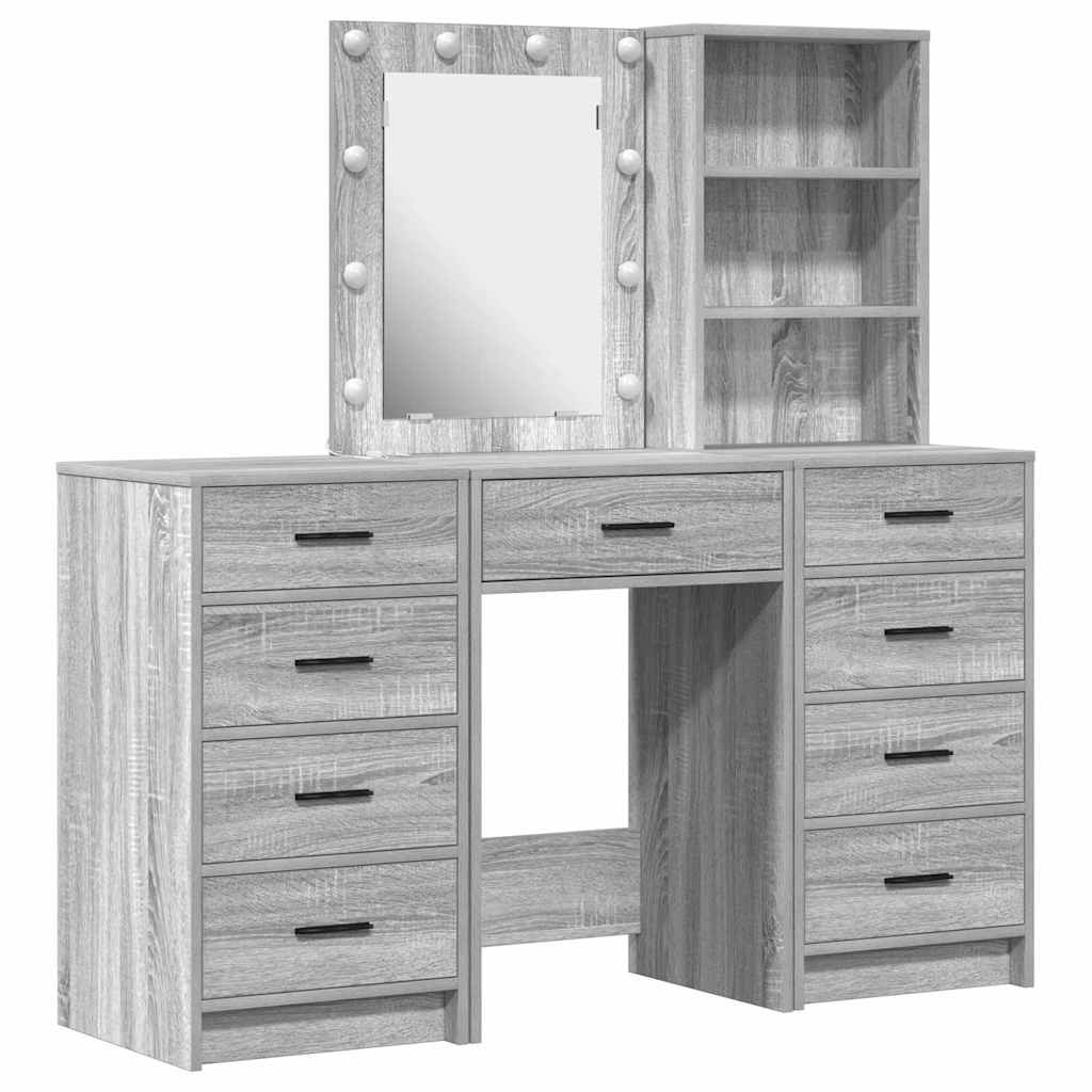 Τραπέζι περιποίησης 3 τμχ. Γκρι 40 x 41 x 135 εκ.