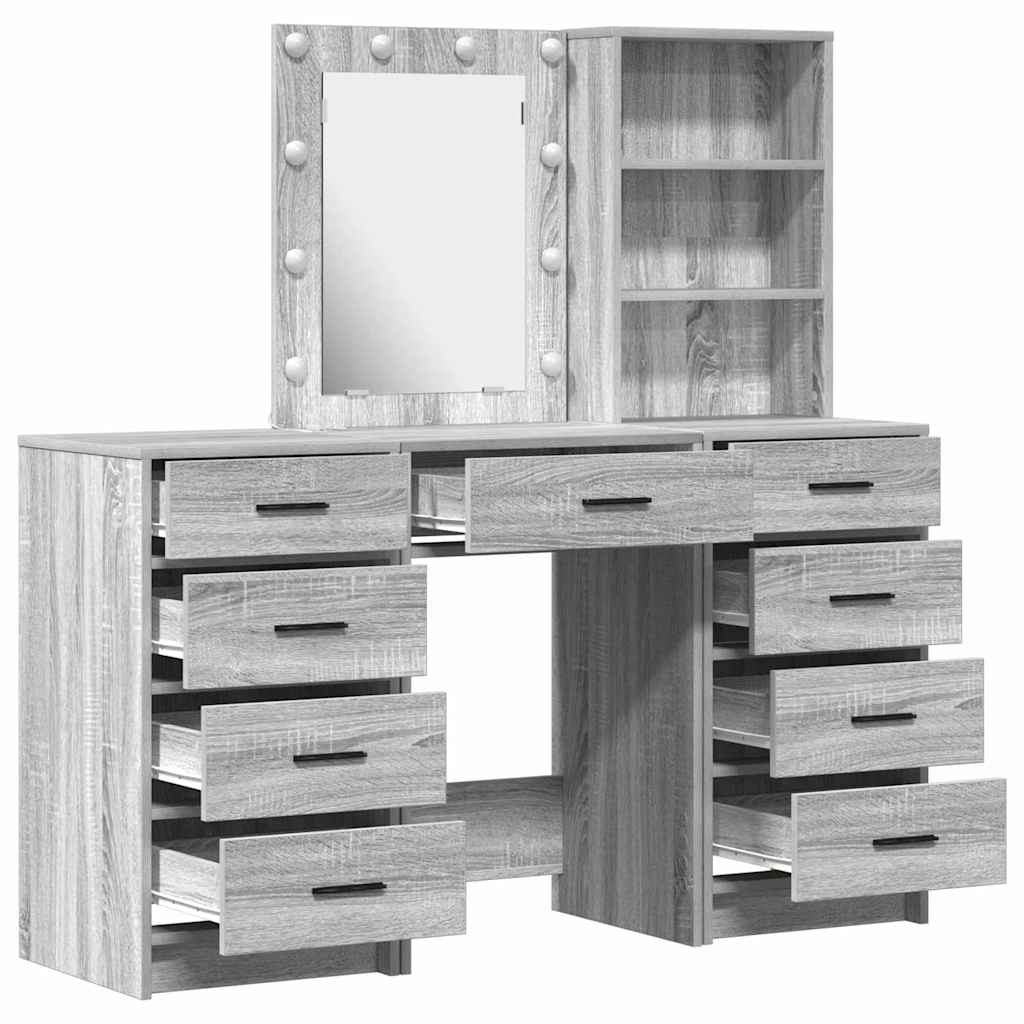 Τραπέζι περιποίησης 3 τμχ. Γκρι 40 x 41 x 135 εκ.