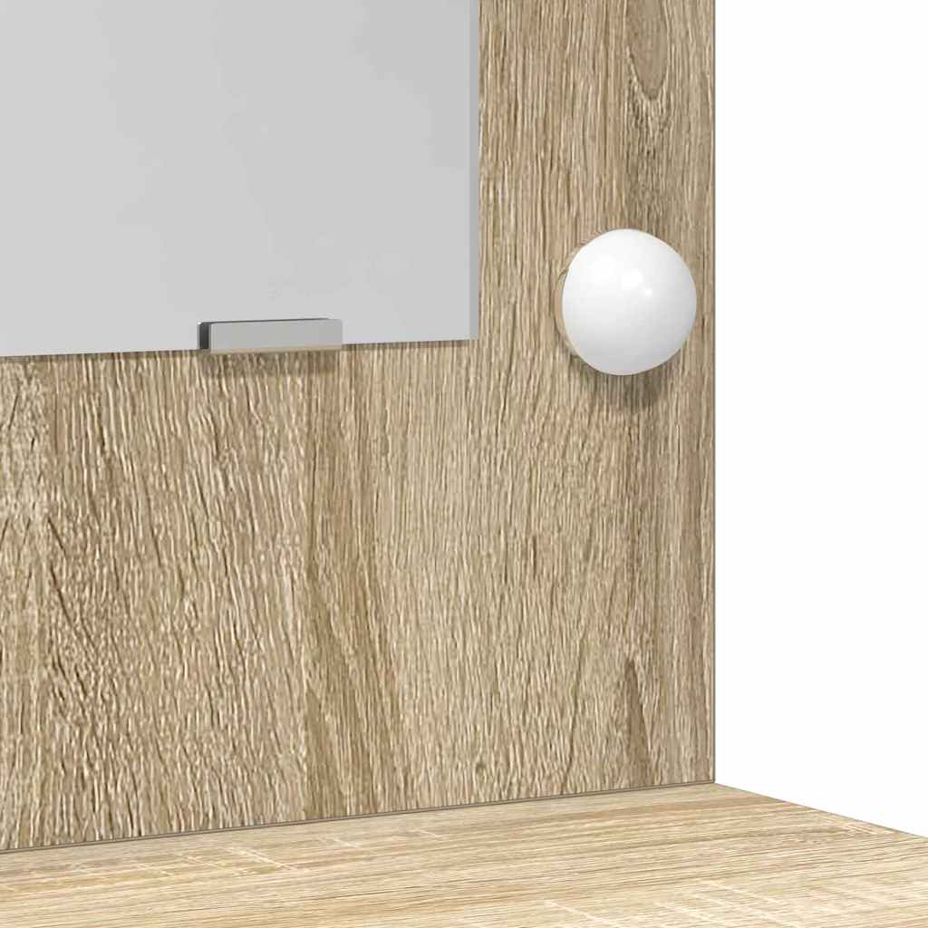 Σετ Τραπέζι Ντυσίματος με LED 2 τμχ. Δρύς Sonoma