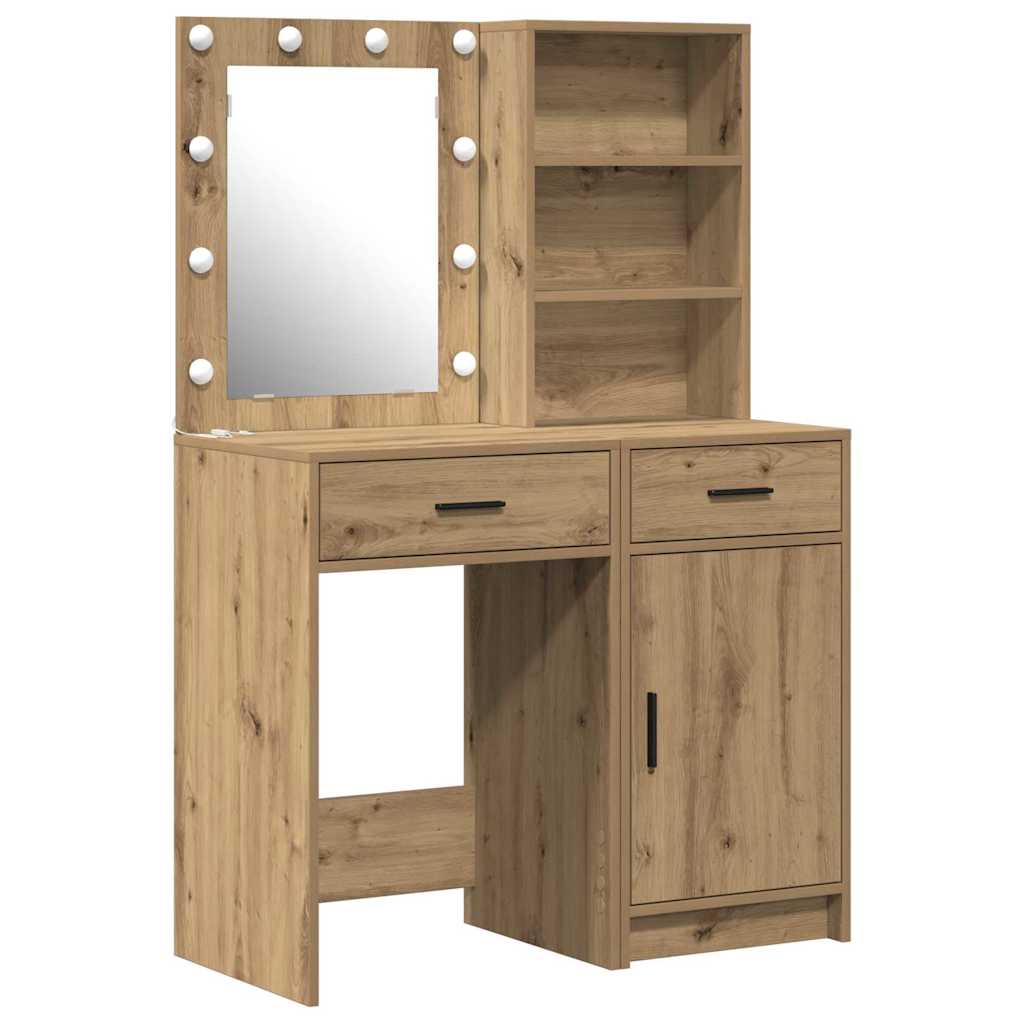 Σετ Τραπέζι Ντυσίματος με LED 2 τμχ. Artisan Oak
