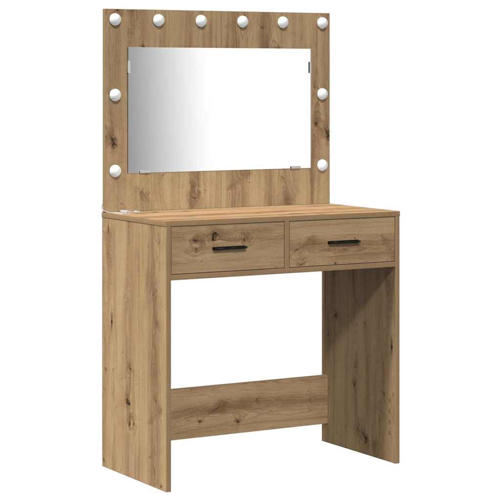 Σετ Τραπέζι Ντυσίματος με LED 3 τμχ. Artisan Oak
