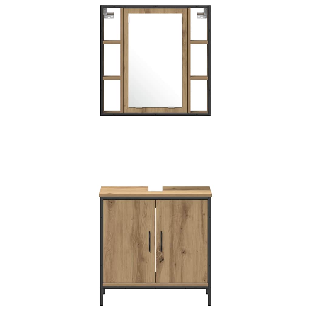 Μονάδες Νιπτήρα Μπάνιου 3 τμχ. Καφέ 33 x 33 x 185,5 εκ