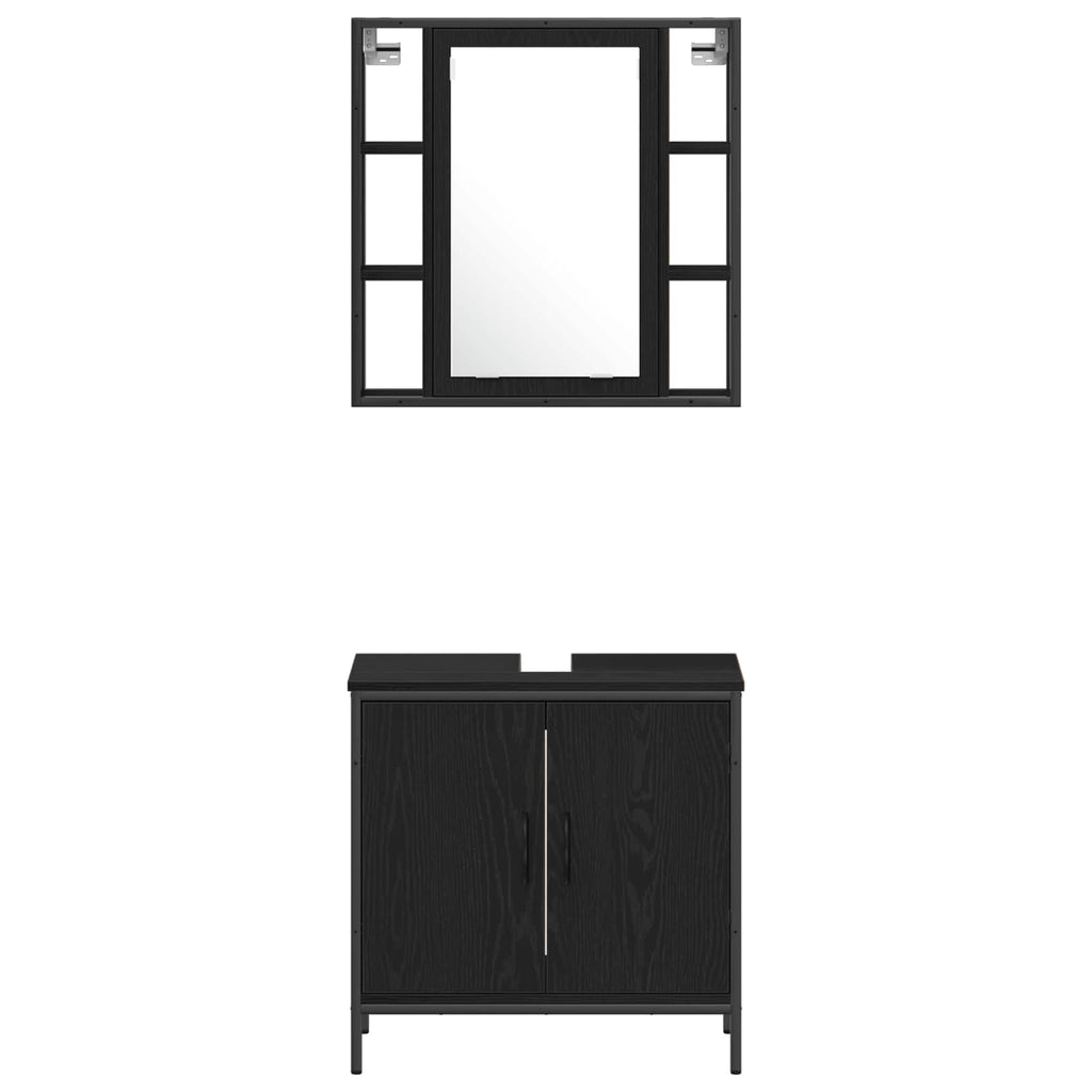 Μονάδες Νιπτήρα Μπάνιου 3 τμχ. Μαύρο 33 x 33 x 185,5 εκ