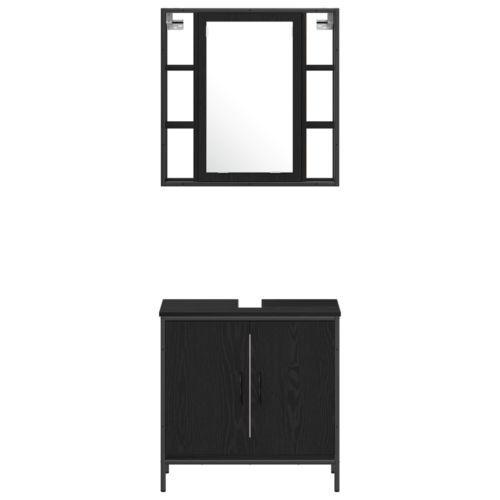 Μονάδες Νιπτήρα Μπάνιου 3 τμχ. Μαύρο 33 x 33 x 185,5 εκ