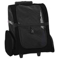 Καρότσι Κατοικίδιων 3 σε 1 Μαύρο Ύφασμα Oxford 48x32x(57-106) εκ.